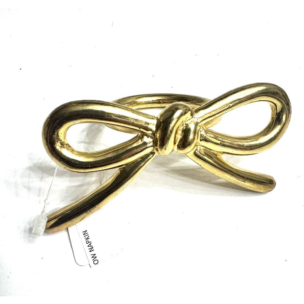 KIM SEYBERT LARGE GOLD BOW NAPKIN RINGS SHOWROOM SAMPLES AUTHENTIC
